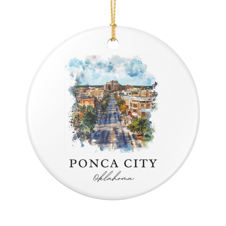 Ponca City OK USA Ornament: Unique Ponca City Souvenir, Ponca City Oklahoma Xmas Decor, and Authentic Ponca City Gift
