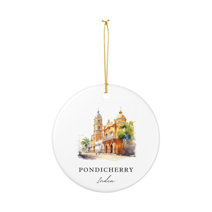 Pondicherry India Ornament: Unique Pondicherry Souvenir, Pondicherry India Xmas Decor, and Authentic Pondicherry Gift
