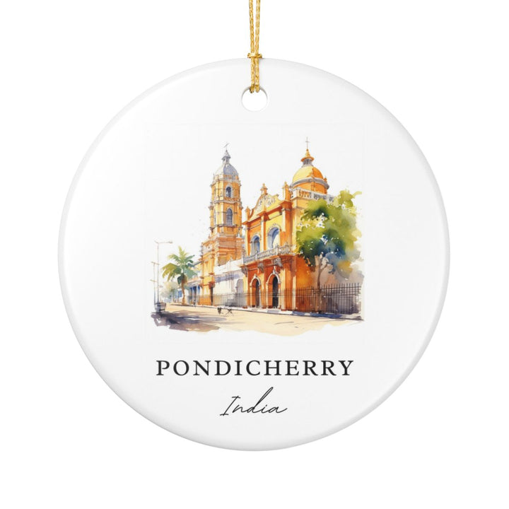 Pondicherry India Ornament: Unique Pondicherry Souvenir, Pondicherry India Xmas Decor, and Authentic Pondicherry Gift
