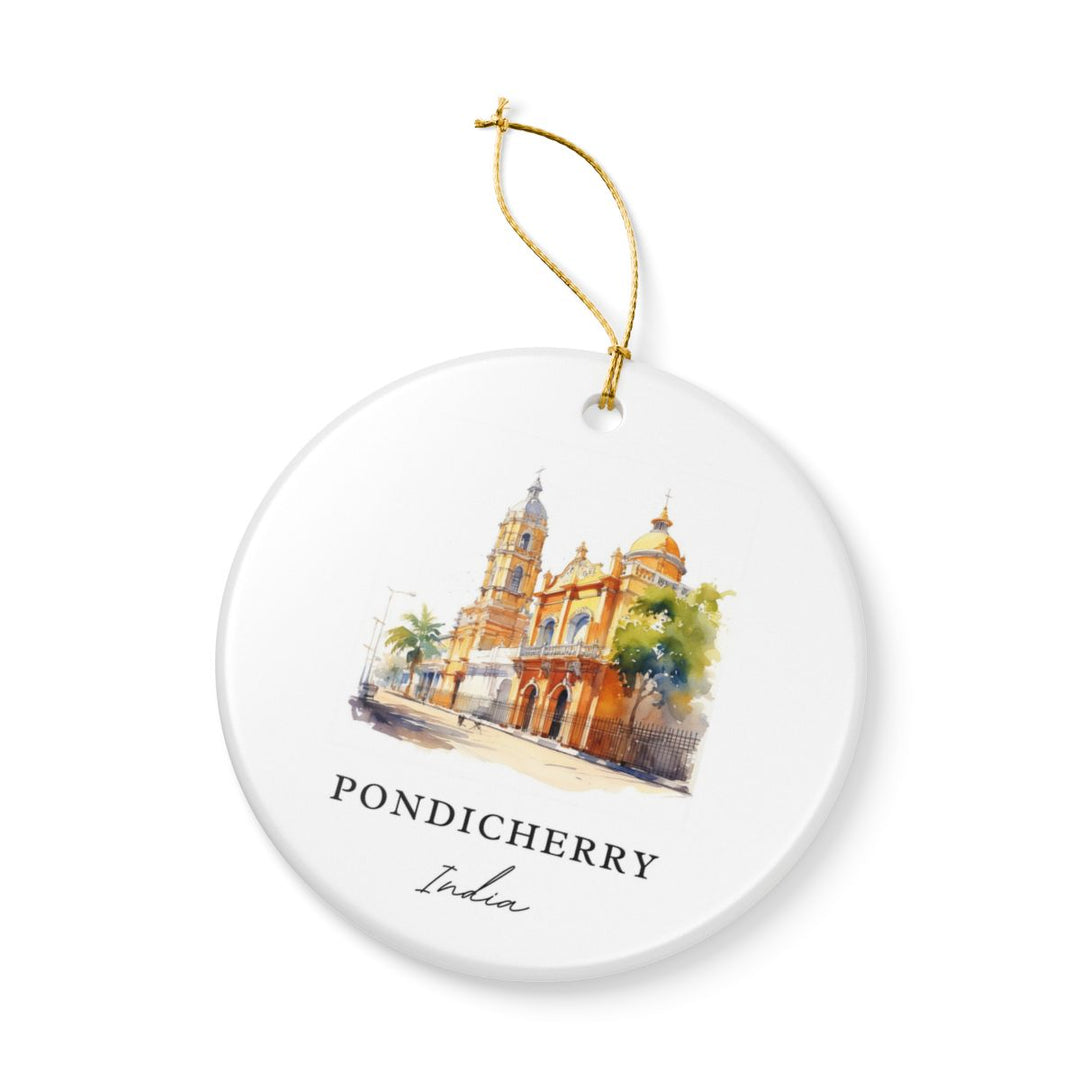 Pondicherry India Ornament: Unique Pondicherry Souvenir, Pondicherry India Xmas Decor, and Authentic Pondicherry Gift