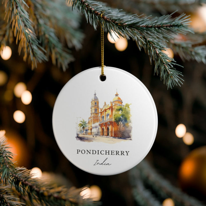 Pondicherry India Ornament: Unique Pondicherry Souvenir, Pondicherry India Xmas Decor, and Authentic Pondicherry Gift
