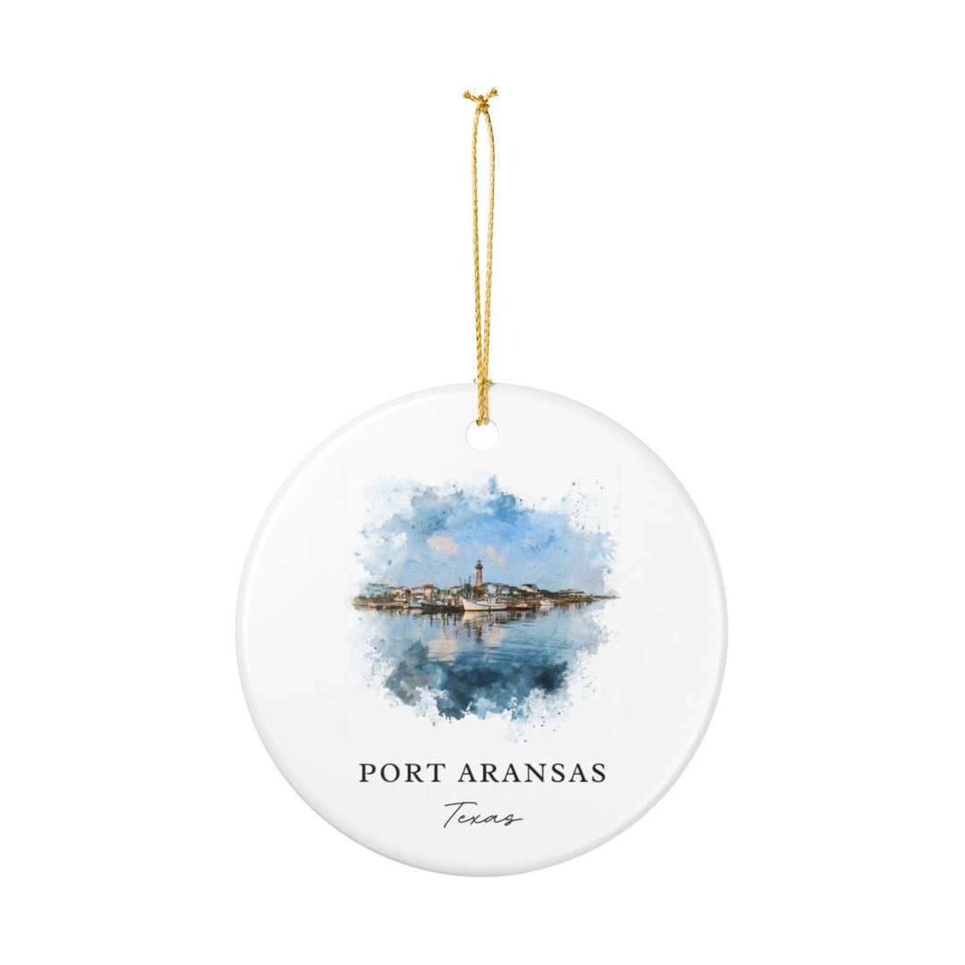 Port Aransas Ornament: Unique Port Aransas Souvenir, Port Aransas Xmas Decor, and Authentic Port Aransas Gift