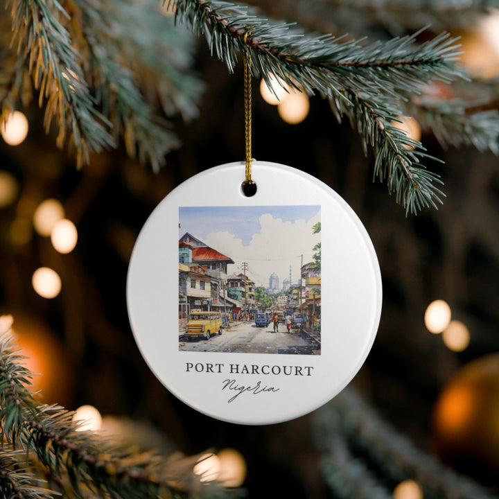 Port Harcourt Nigeria Ornament: Unique Port Harcourt Souvenir, Port Harcourt Nigeria Xmas Decor, and Authentic Port Harcourt Gift