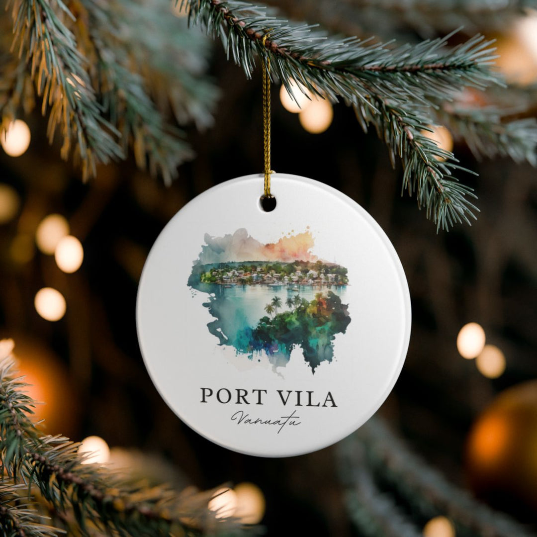 Port Vila Vanuatu Ornament: Unique Port Vila Vanuatu Souvenir, Port Vila Vanuatu Xmas Decor, and Authentic Port Vila Vanuatu Gift