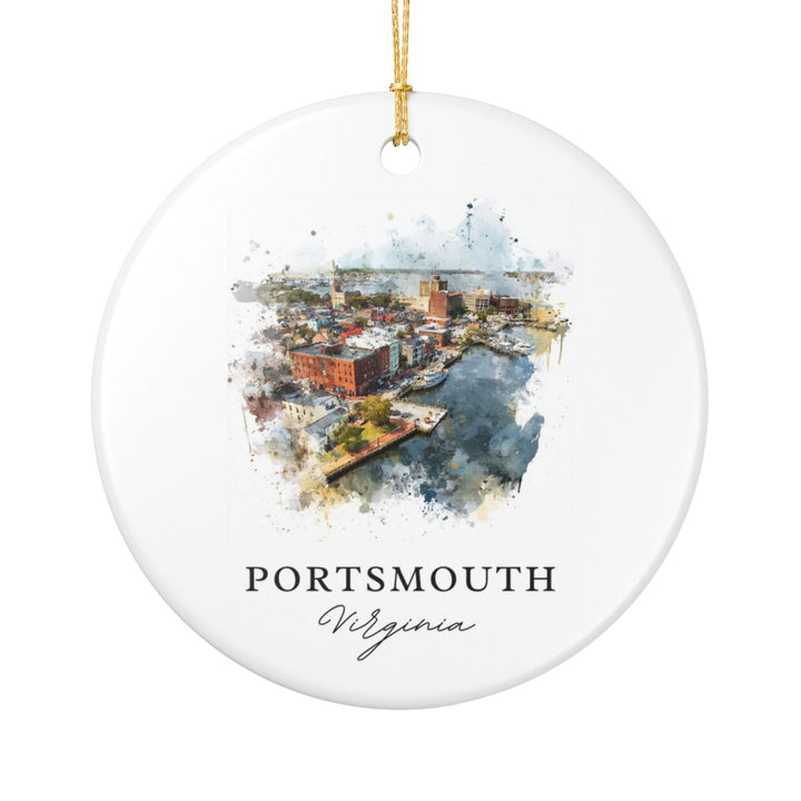Portsmouth VA Ornament: Unique Portsmouth Souvenir, Portsmouth Virginia Xmas Decor, and Authentic Portsmouth Gift
