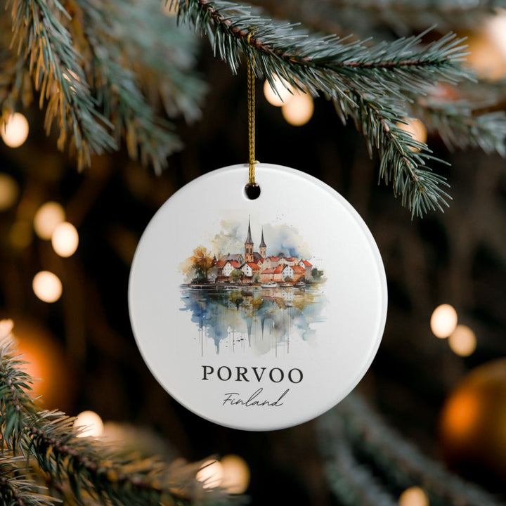 Porvoo Finland Ornament: Unique Porvoo Souvenir, Porvoo Finland Xmas Decor, and Authentic Porvoo Gift