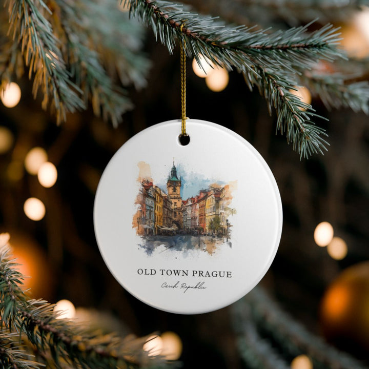 Prague Czech Republic Ornament: Unique Prague Souvenir, Prague Czech Republic Xmas Decor, and Authentic Prague Gift