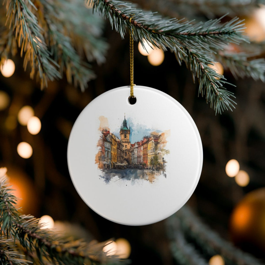 Prague Czech Republic Ornament: Unique Prague Souvenir, Prague Czech Republic Xmas Decor, and Authentic Prague Gift