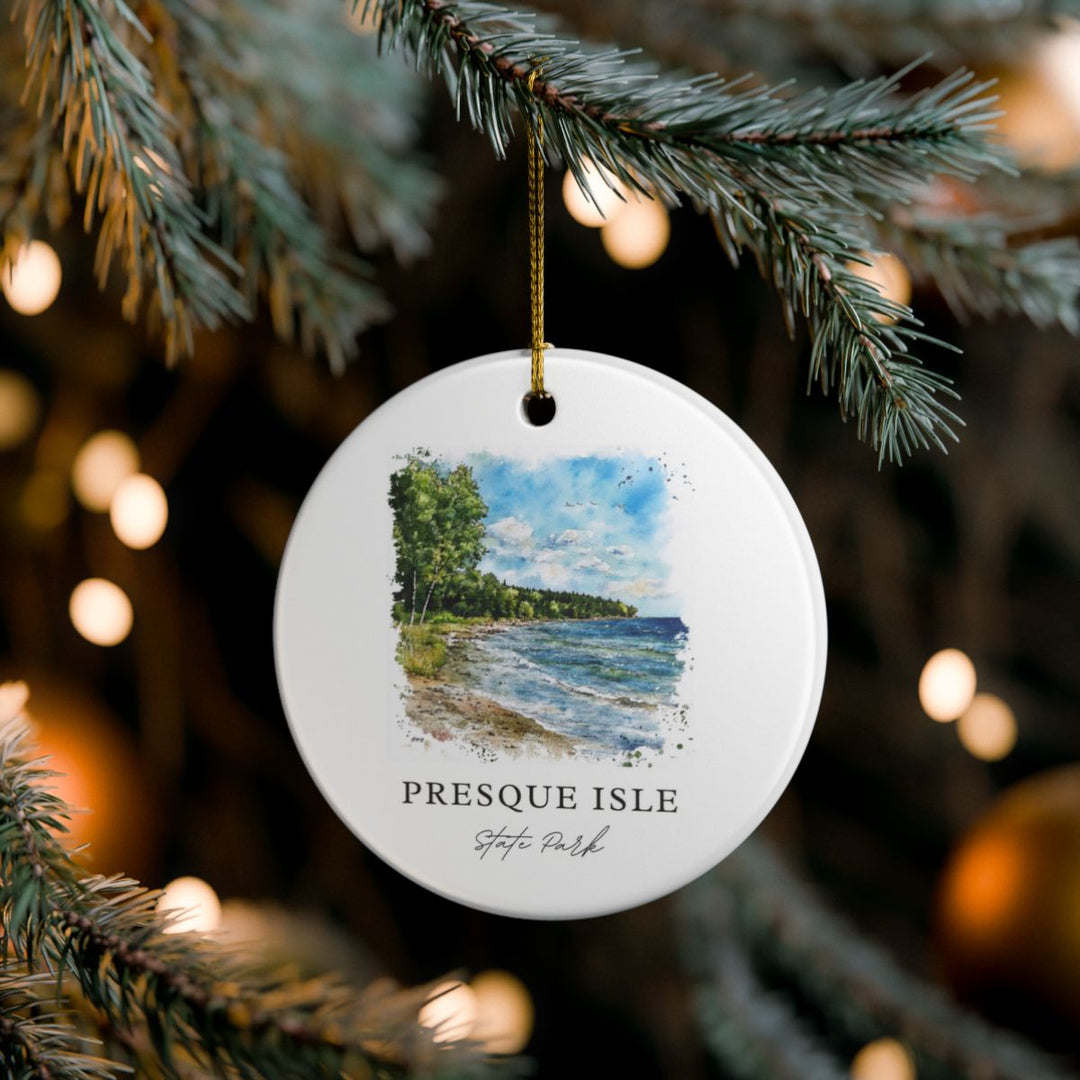 Presque Isle Pennsylvania USA Ornament: Unique Presque Isle Souvenir, Presque Isle Pennsylvania Xmas Decor, and Authentic Presque Isle Gift