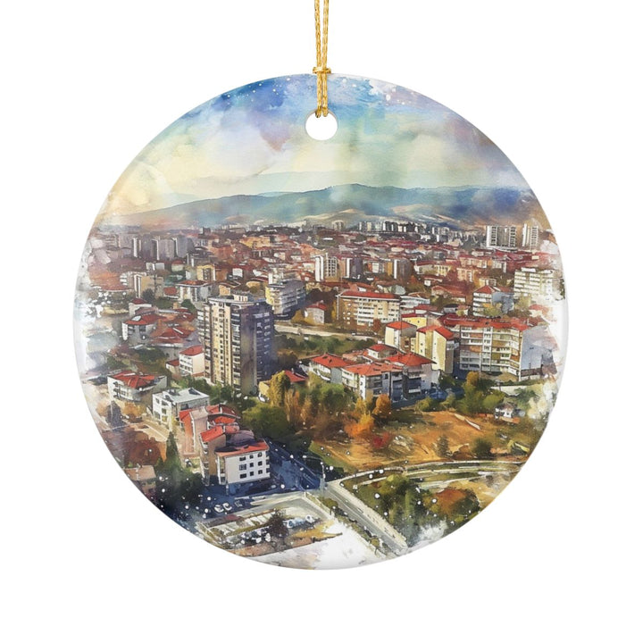 Pristina Kosovo Ornament: Unique Pristina Kosovo Souvenir, Pristina Kosovo Xmas Decor, and Authentic Pristina Kosovo Gift