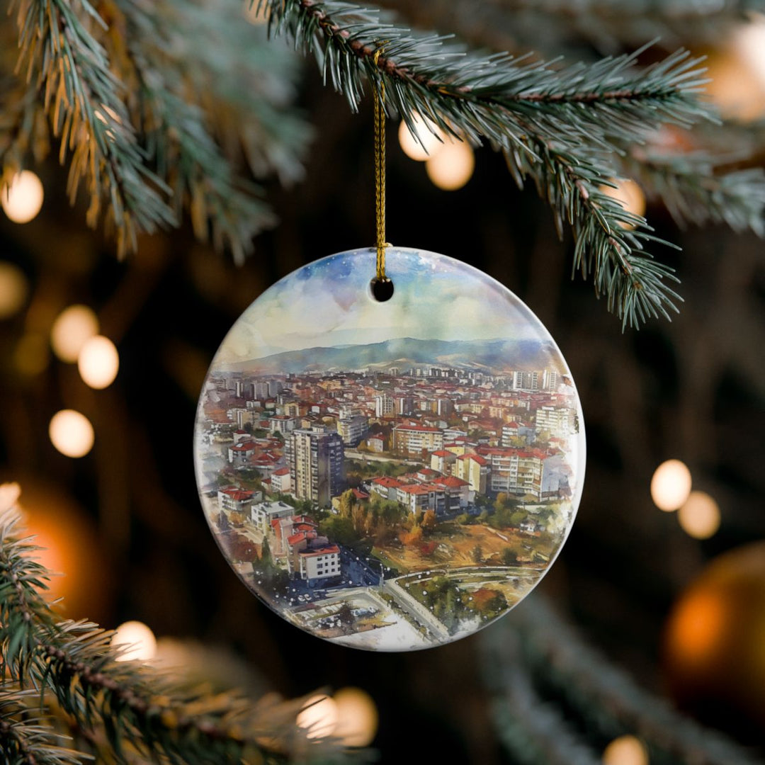 Pristina Kosovo Ornament: Unique Pristina Kosovo Souvenir, Pristina Kosovo Xmas Decor, and Authentic Pristina Kosovo Gift