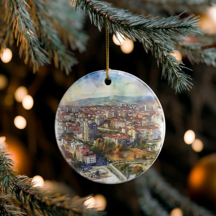 Pristina Kosovo Ornament: Unique Pristina Kosovo Souvenir, Pristina Kosovo Xmas Decor, and Authentic Pristina Kosovo Gift