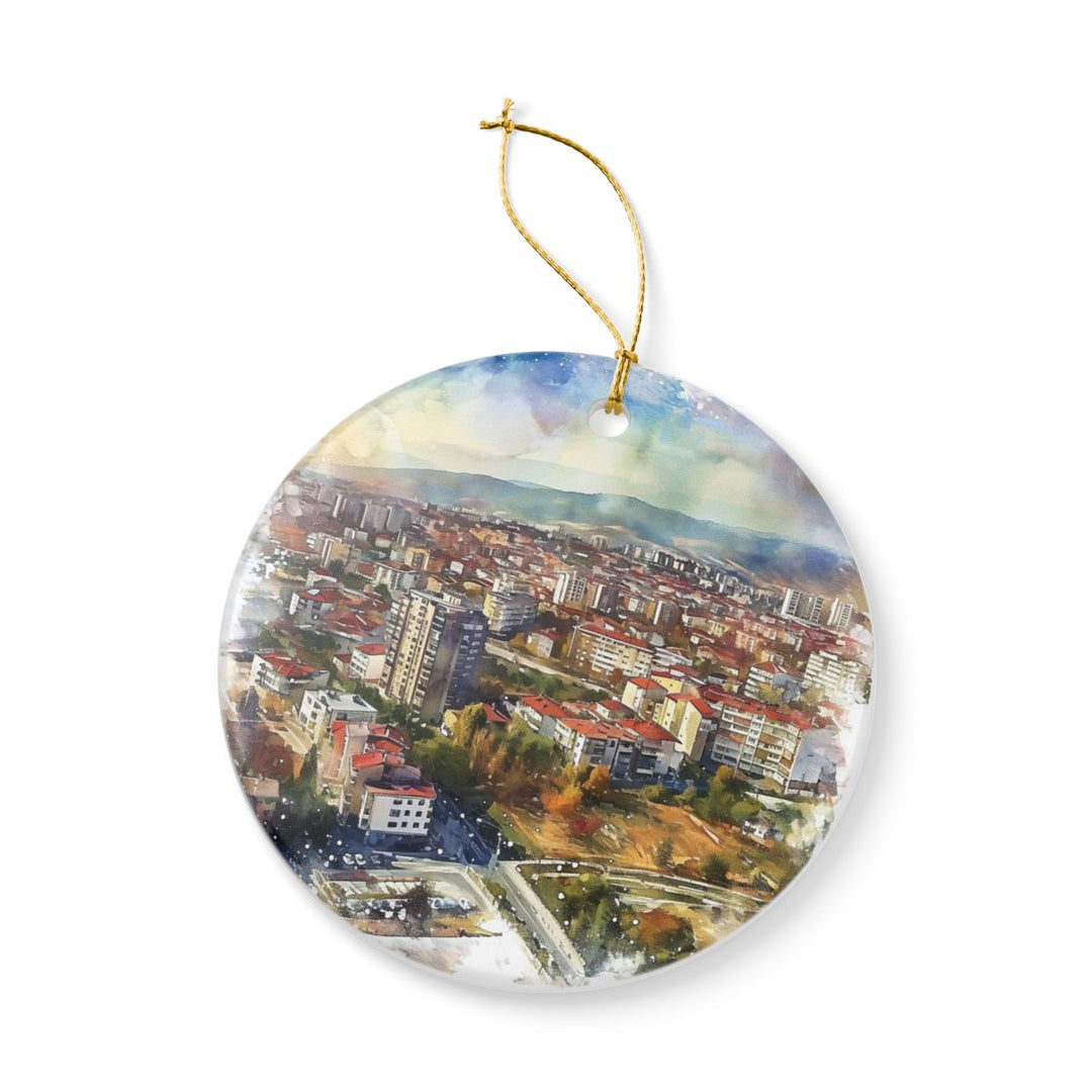 Pristina Kosovo Ornament: Unique Pristina Kosovo Souvenir, Pristina Kosovo Xmas Decor, and Authentic Pristina Kosovo Gift