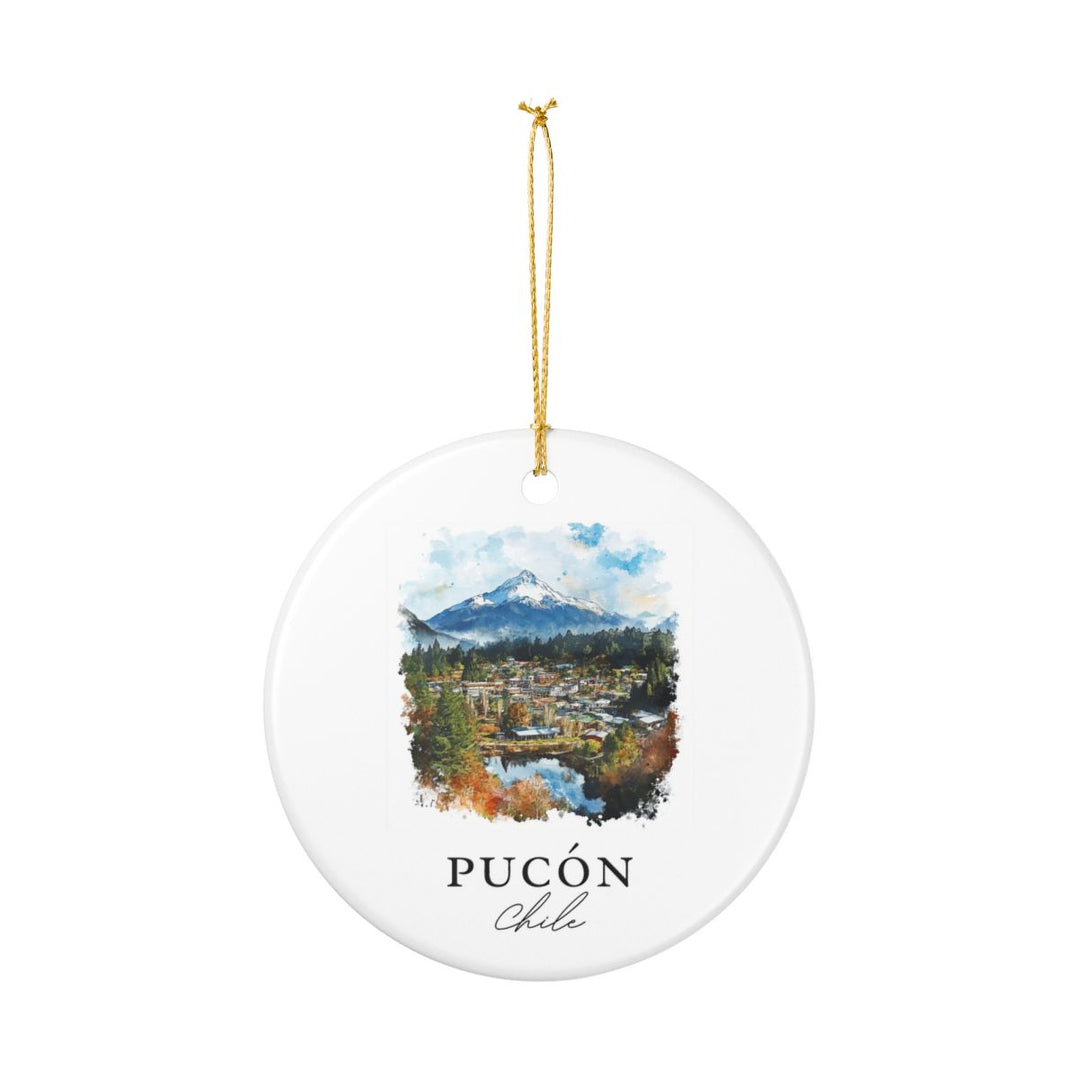 Pucon Chile Ornament: Unique Pucon Chile Souvenir, Pucon Chile Xmas Decor, and Authentic Pucon Chile Gift