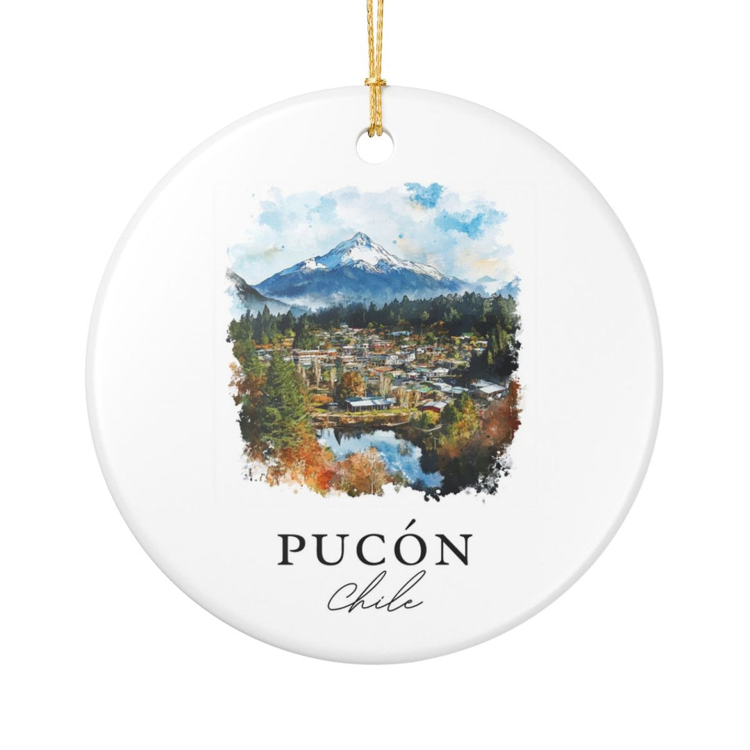 Pucon Chile Ornament: Unique Pucon Chile Souvenir, Pucon Chile Xmas Decor, and Authentic Pucon Chile Gift