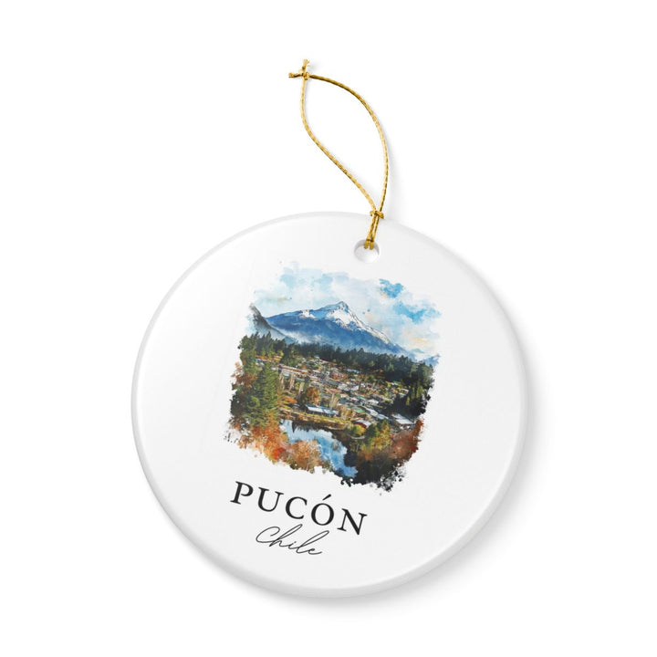 Pucon Chile Ornament: Unique Pucon Chile Souvenir, Pucon Chile Xmas Decor, and Authentic Pucon Chile Gift
