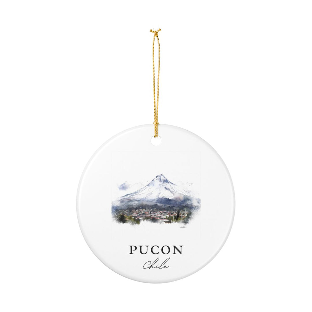 Pucon Chile Ornament: Unique Pucon Chile Souvenir, Pucon Chile Xmas Decor, and Authentic Pucon Chile Gift