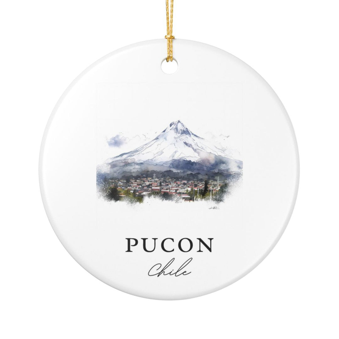 Pucon Chile Ornament: Unique Pucon Chile Souvenir, Pucon Chile Xmas Decor, and Authentic Pucon Chile Gift