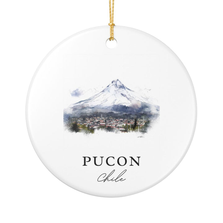 Pucon Chile Ornament: Unique Pucon Chile Souvenir, Pucon Chile Xmas Decor, and Authentic Pucon Chile Gift