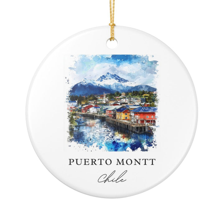 Puerto Montt Chile Ornament: Unique Puerto Montt Souvenir, Puerto Montt Chile Xmas Decor, and Authentic Puerto Montt Gift