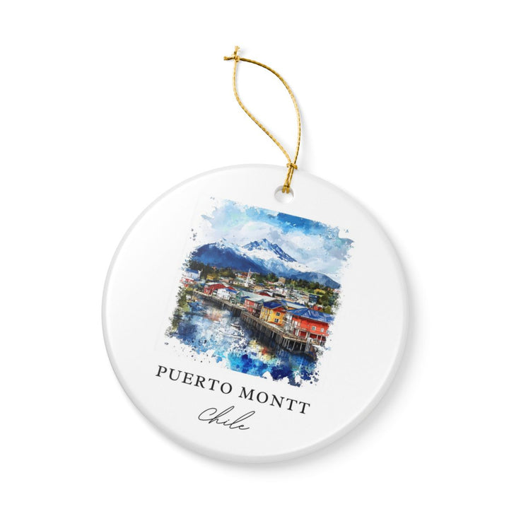 Puerto Montt Chile Ornament: Unique Puerto Montt Souvenir, Puerto Montt Chile Xmas Decor, and Authentic Puerto Montt Gift