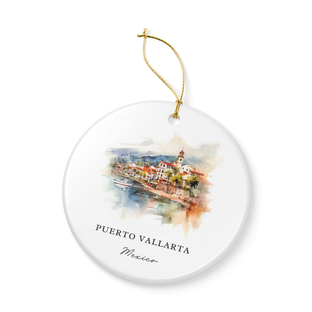 Puerto Vallarta Mexico Ornament: Unique Puerto Vallarta Souvenir, Puerto Vallarta Mexico Xmas Decor, and Authentic Puerto Vallarta Gift