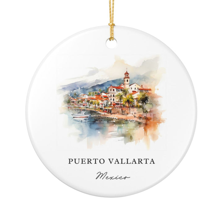 Puerto Vallarta Mexico Ornament: Unique Puerto Vallarta Souvenir, Puerto Vallarta Mexico Xmas Decor, and Authentic Puerto Vallarta Gift