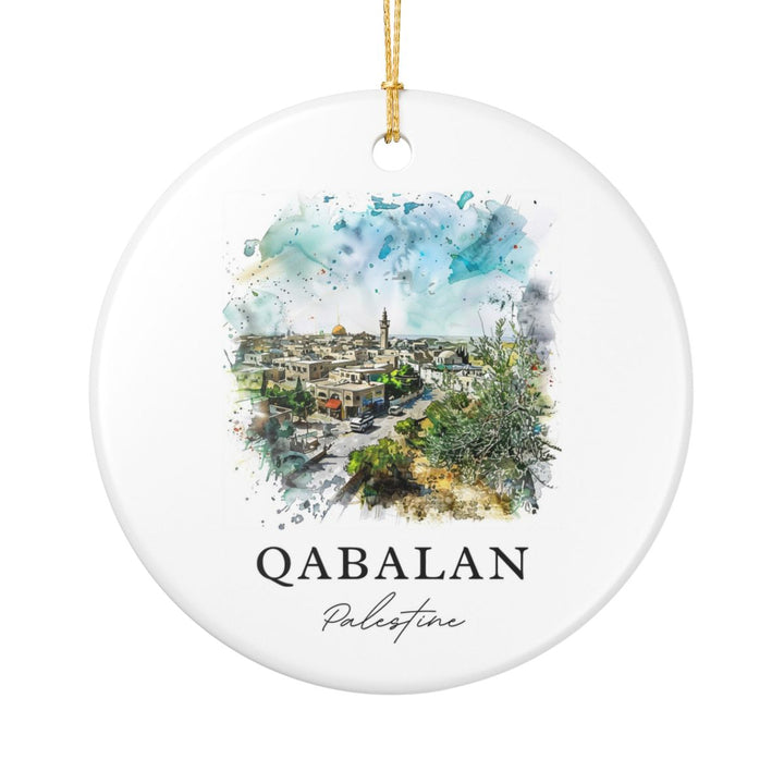 Qabalan Palestine Ornament: Unique Qabalan Palestine Souvenir, Qabalan Palestine Xmas Decor, and Authentic Qabalan Palestine Gift