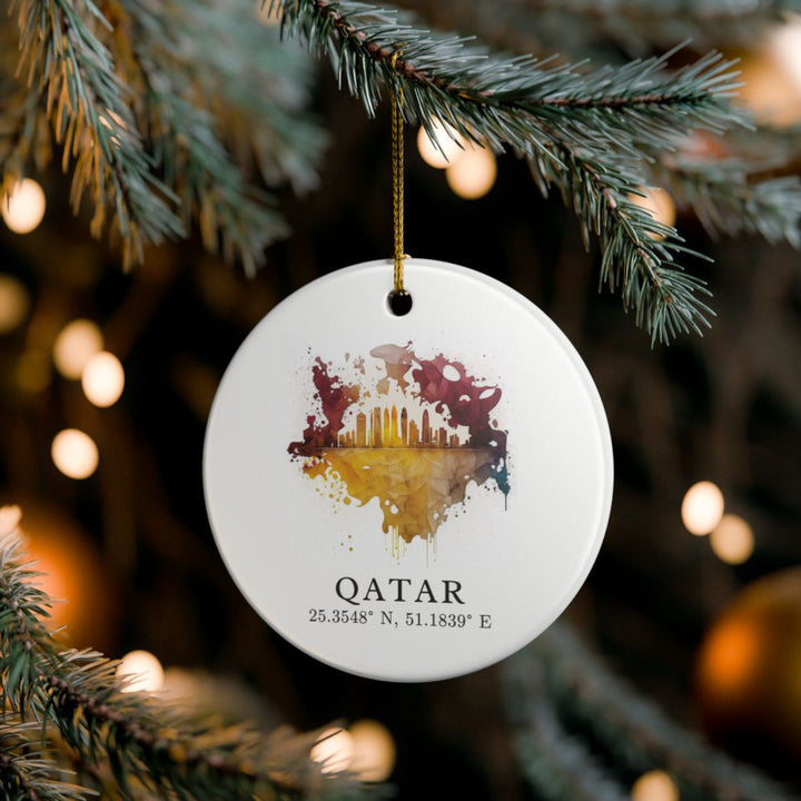 Qatar Ornament: Unique Qatar Souvenir, Qatar Xmas Decor, and Authentic Qatar Gift