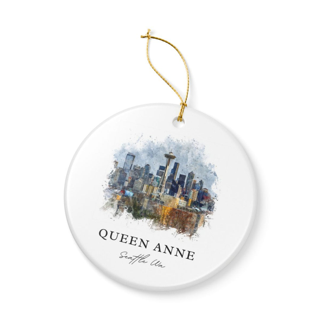 Queen Anne Seattle Ornament: Unique Queen Anne Seattle Souvenir, Queen Anne Seattle Xmas Decor, and Authentic Queen Anne Seattle Gift