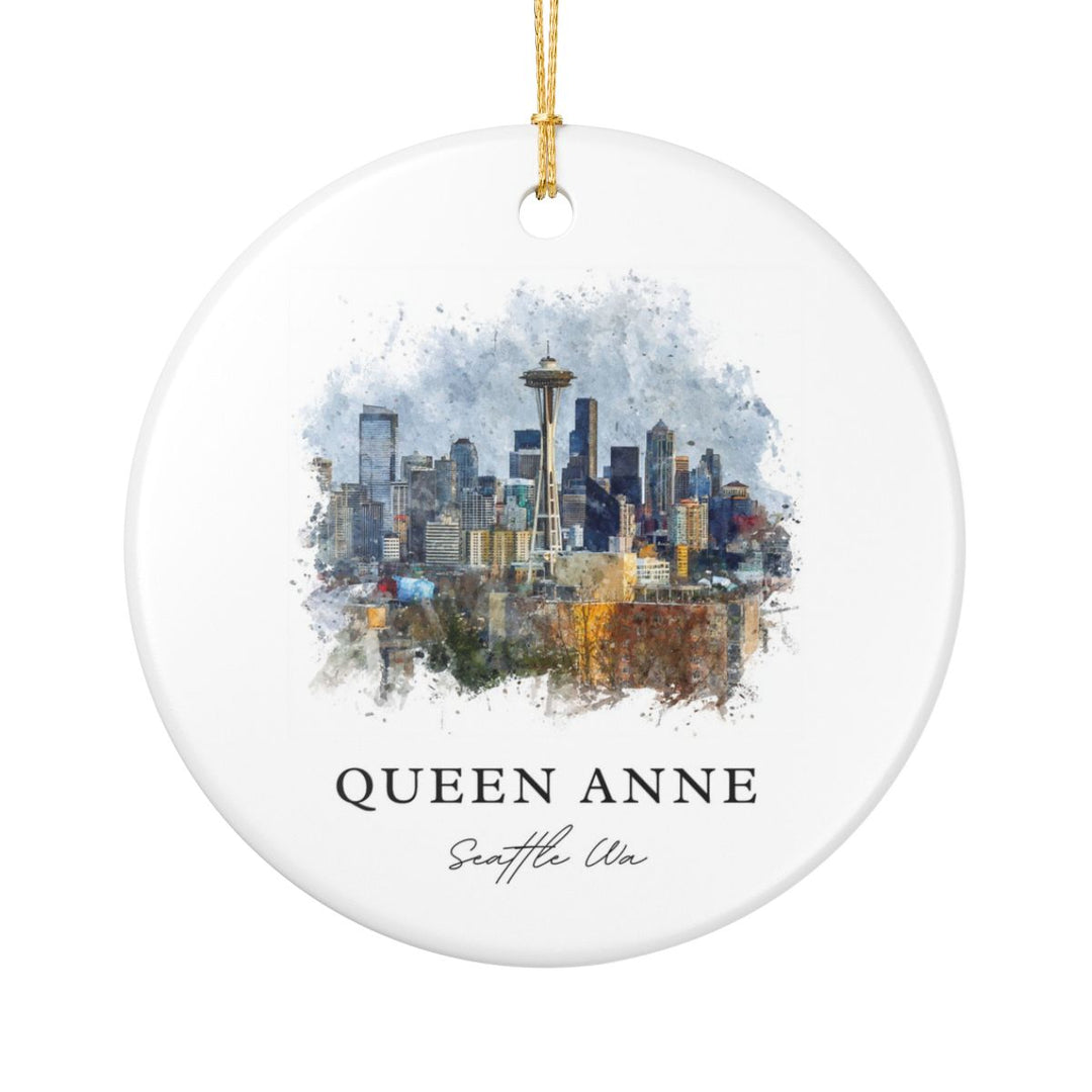 Queen Anne Seattle Ornament: Unique Queen Anne Seattle Souvenir, Queen Anne Seattle Xmas Decor, and Authentic Queen Anne Seattle Gift