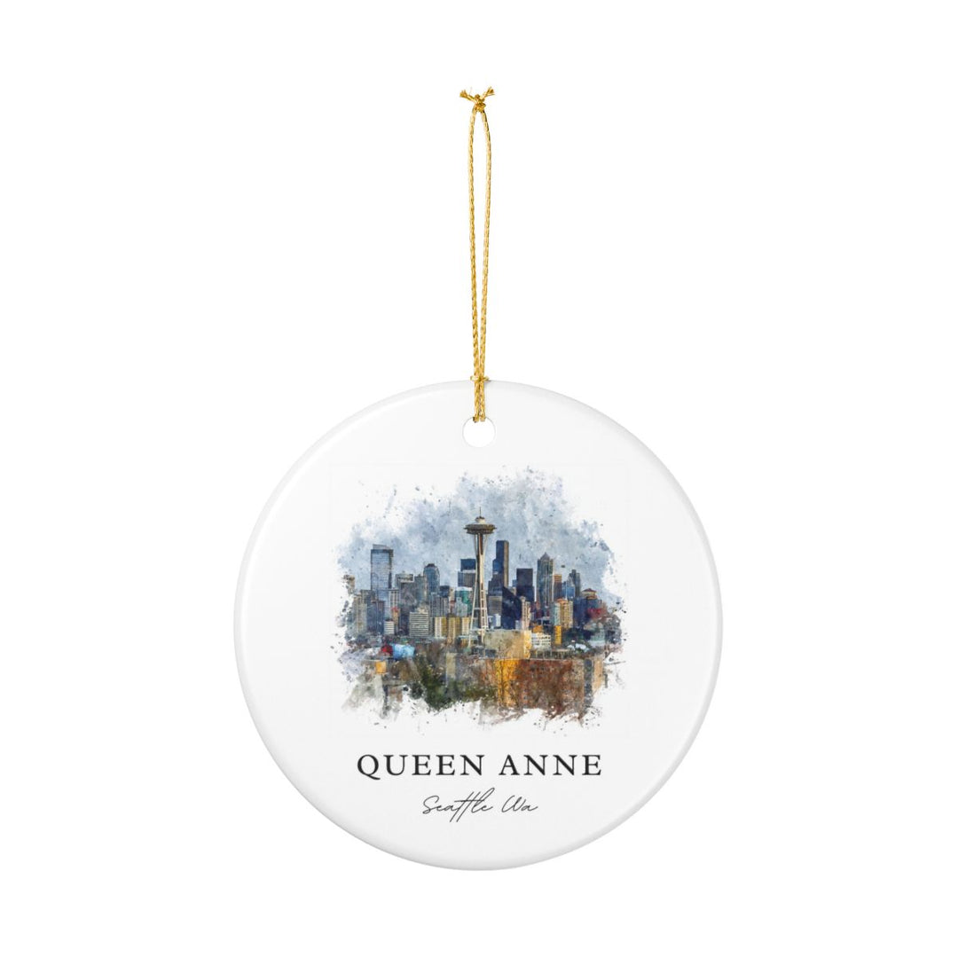 Queen Anne Seattle Ornament: Unique Queen Anne Seattle Souvenir, Queen Anne Seattle Xmas Decor, and Authentic Queen Anne Seattle Gift