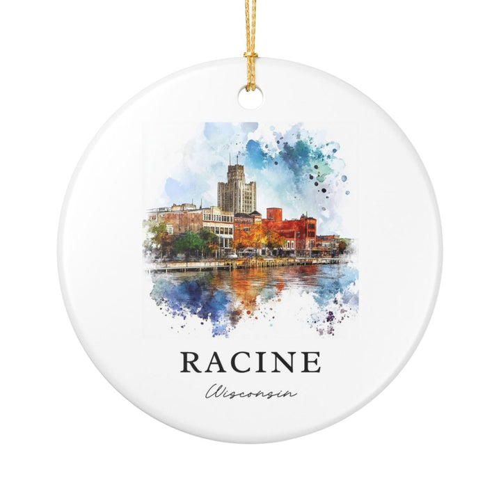 Racine Wisconsin Ornament: Unique Racine Souvenir, Racine Wisconsin Xmas Decor, and Authentic Racine Gift