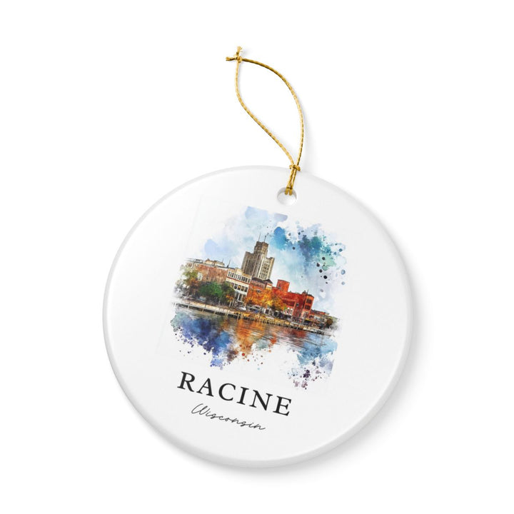 Racine Wisconsin Ornament: Unique Racine Souvenir, Racine Wisconsin Xmas Decor, and Authentic Racine Gift