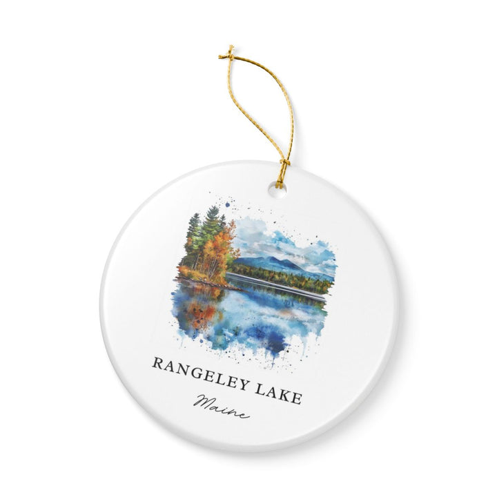 Rangeley Lake Maine USA Ornament: Unique Rangeley Lake Souvenir, Rangeley Lake Maine Xmas Decor, and Authentic Rangeley Lake Gift