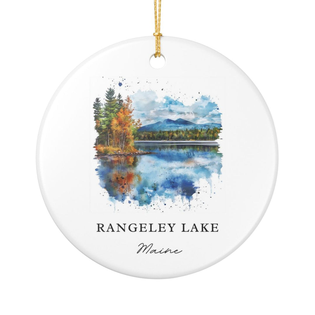 Rangeley Lake Maine USA Ornament: Unique Rangeley Lake Souvenir, Rangeley Lake Maine Xmas Decor, and Authentic Rangeley Lake Gift