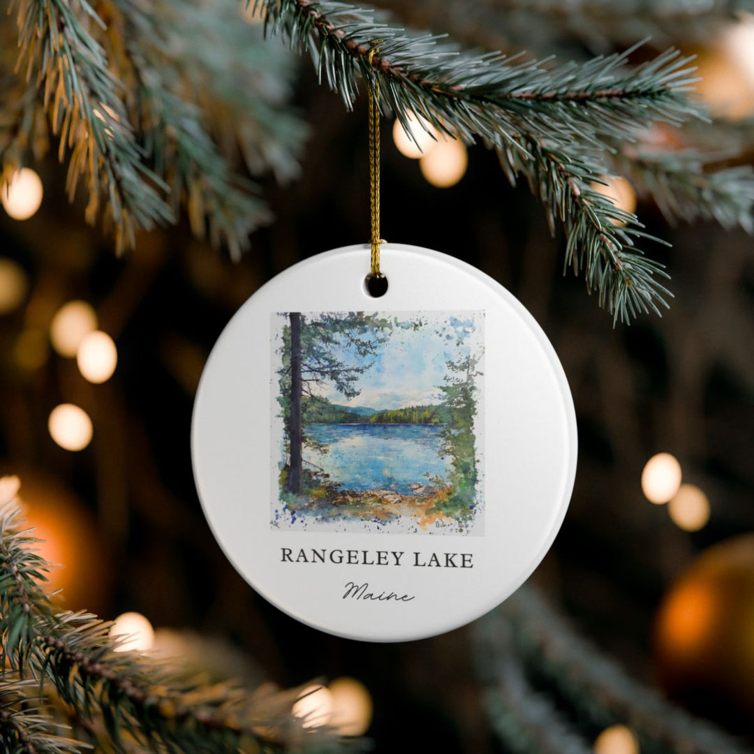 Rangeley Lake Ornament: Unique Rangeley Lake Souvenir, Rangeley Lake Xmas Decor, and Authentic Rangeley Lake Gift