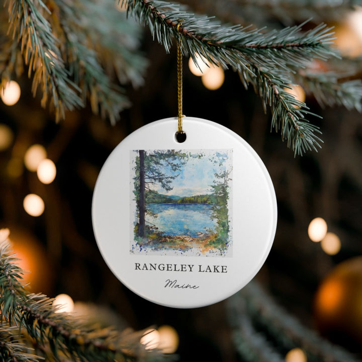Rangeley Lake Ornament: Unique Rangeley Lake Souvenir, Rangeley Lake Xmas Decor, and Authentic Rangeley Lake Gift