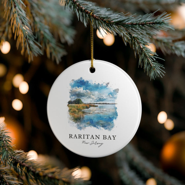 Raritan Bay New Jersey USA Ornament: Unique Raritan Bay Souvenir, Raritan Bay New Jersey Xmas Decor, and Authentic Raritan Bay Gift