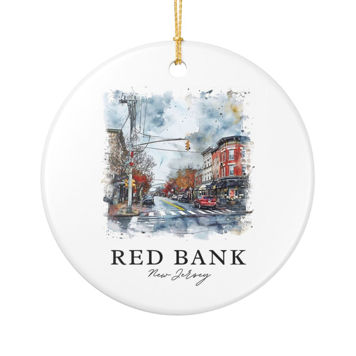 Red Bank New Jersey Ornament: Unique Red Bank Souvenir, Red Bank New Jersey Xmas Decor, and Authentic Red Bank Gift