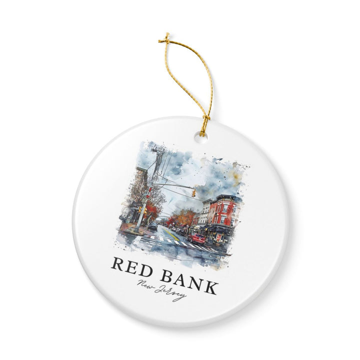 Red Bank New Jersey Ornament: Unique Red Bank Souvenir, Red Bank New Jersey Xmas Decor, and Authentic Red Bank Gift