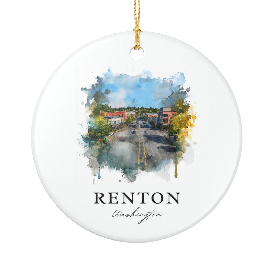 Renton WA Ornament: Unique Renton Souvenir, Renton Washington Xmas Decor, and Authentic Renton Gift