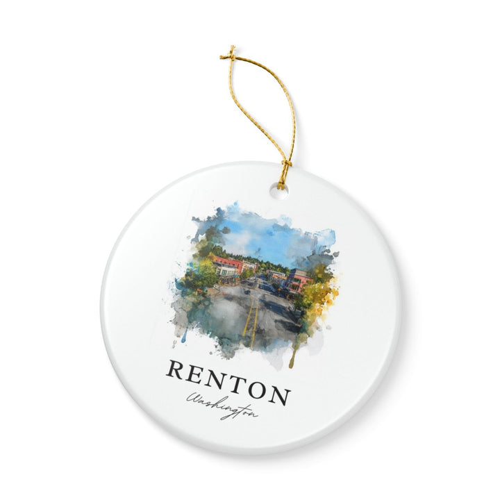 Renton WA Ornament: Unique Renton Souvenir, Renton Washington Xmas Decor, and Authentic Renton Gift