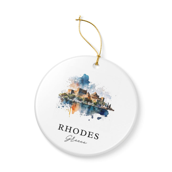 Rhodes Greece Ornament: Unique Rhodes Greece Souvenir, Rhodes Greece Xmas Decor, and Authentic Rhodes Greece Gift