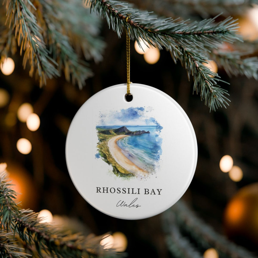 Rhossili Bay Ornament: Unique Rhossili Bay Souvenir, Rhossili Bay Xmas Decor, and Authentic Rhossili Bay Gift