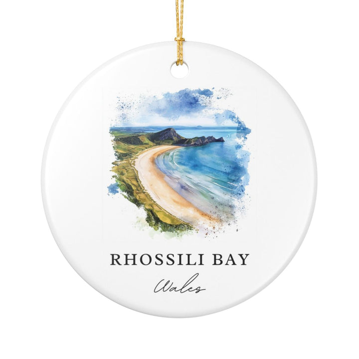 Rhossili Bay Ornament: Unique Rhossili Bay Souvenir, Rhossili Bay Xmas Decor, and Authentic Rhossili Bay Gift