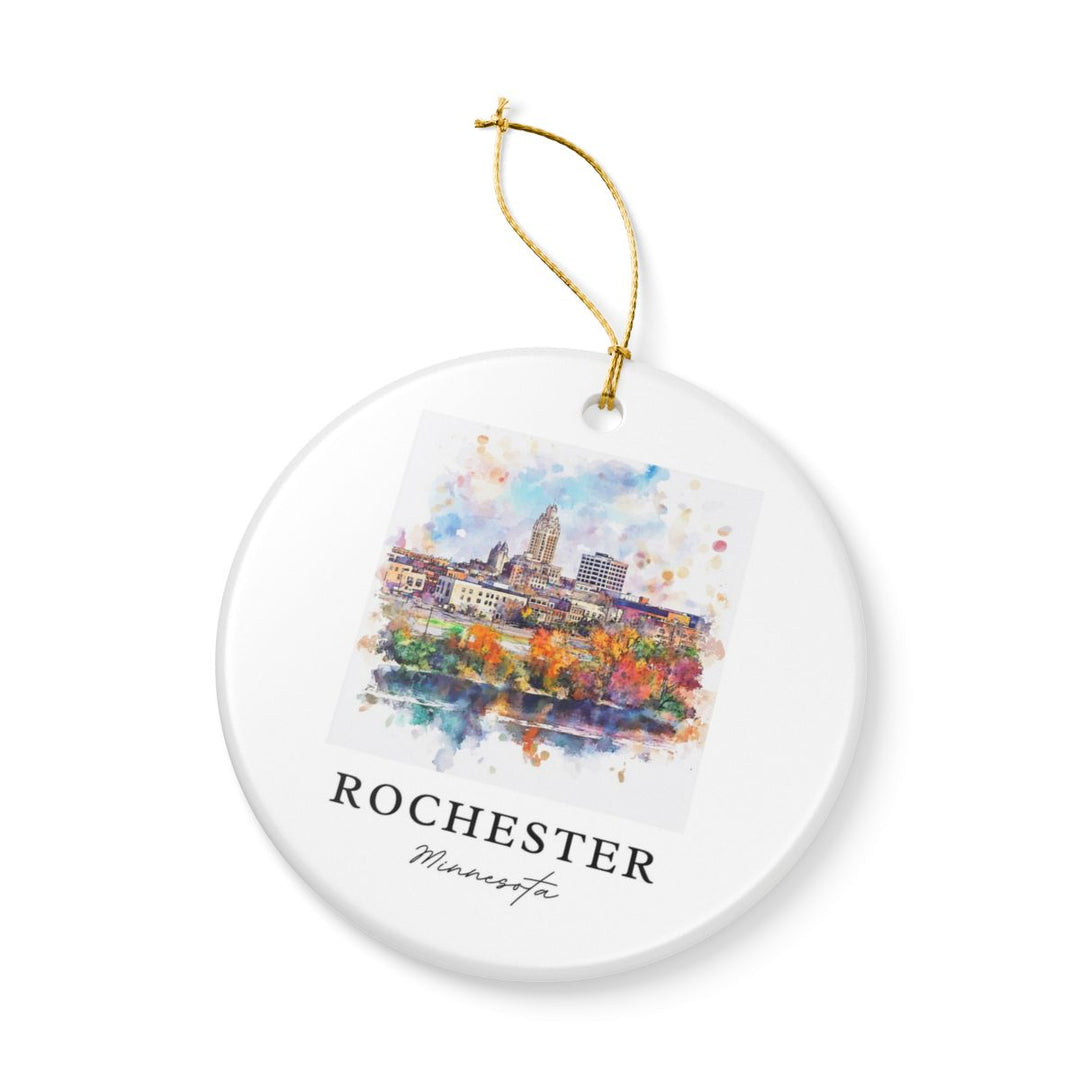 Rochester MN Ornament: Unique Rochester Souvenir, Rochester Minnesota Xmas Decor, and Authentic Rochester Gift