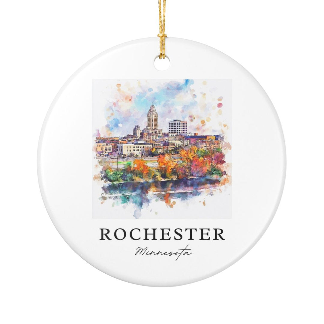 Rochester MN Ornament: Unique Rochester Souvenir, Rochester Minnesota Xmas Decor, and Authentic Rochester Gift