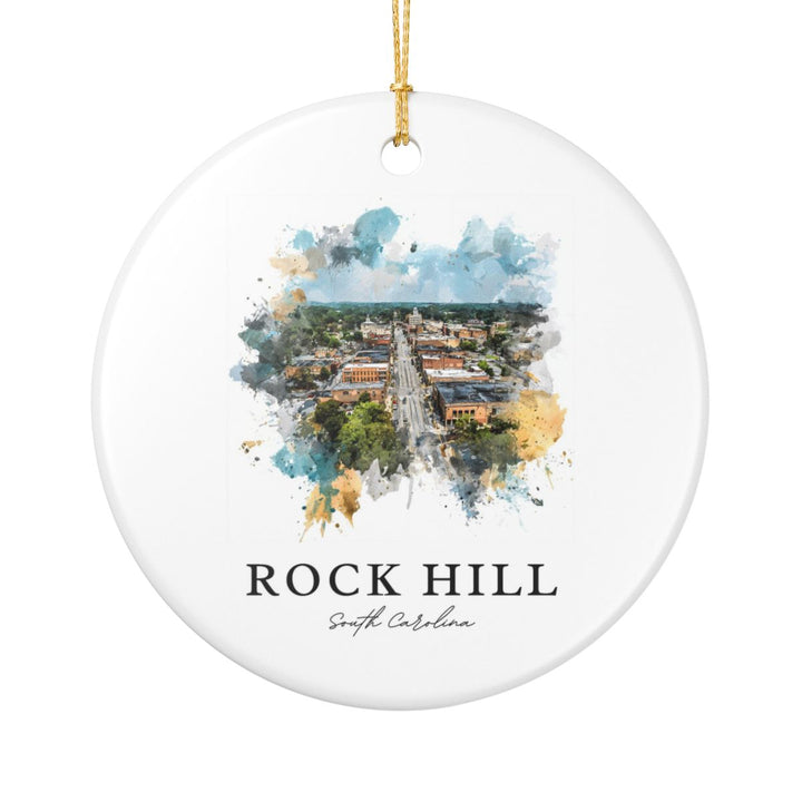 Rock Hill South Carolina Ornament: Unique Rock Hill Souvenir, Rock Hill South Carolina Xmas Decor, and Authentic Rock Hill Gift