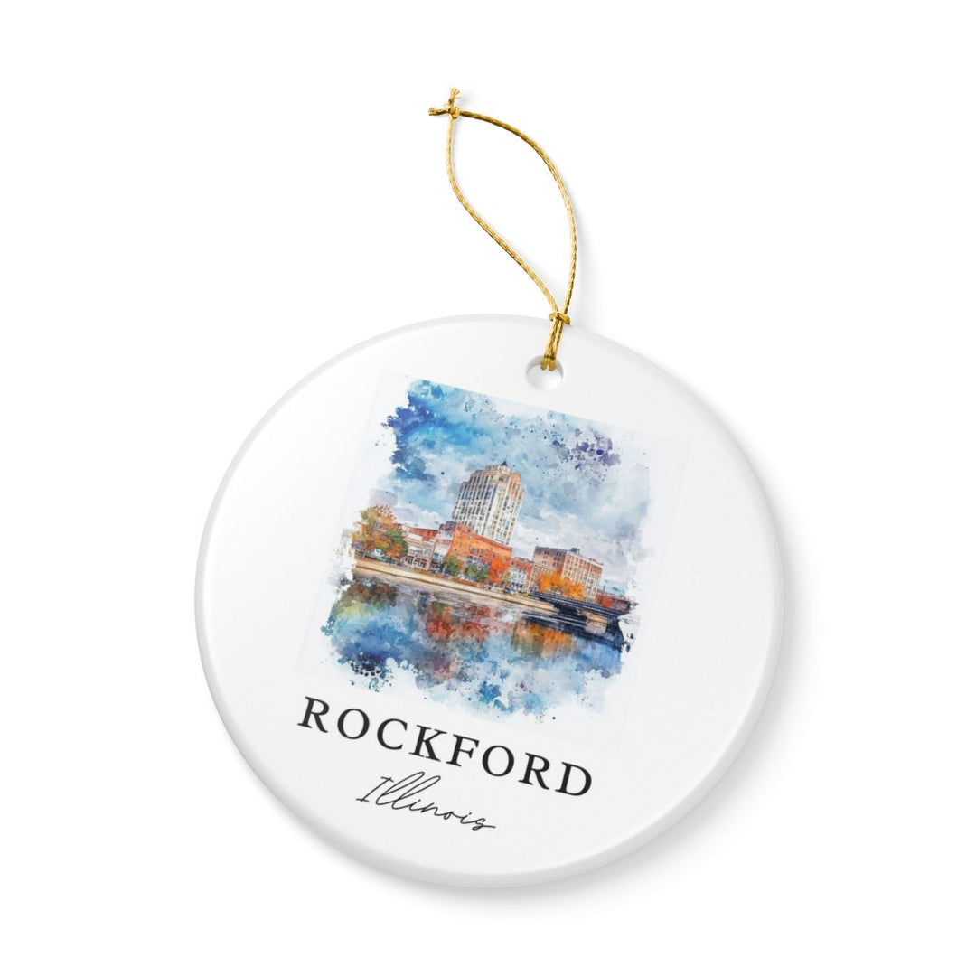 Rockford Illinois Ornament: Unique Rockford Illinois Souvenir, Rockford Illinois Xmas Decor, and Authentic Rockford Illinois Gift